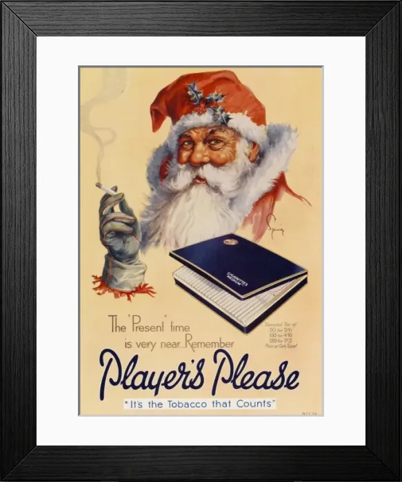 Framed Print : Santa Smokes Player s Framed Print : Santa Smokes Player s