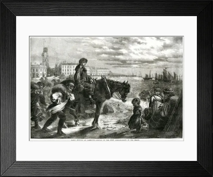 Framed Print : Herring boats in Yarmouth 1861 Framed Print : Herring boats in Yarmouth 1861