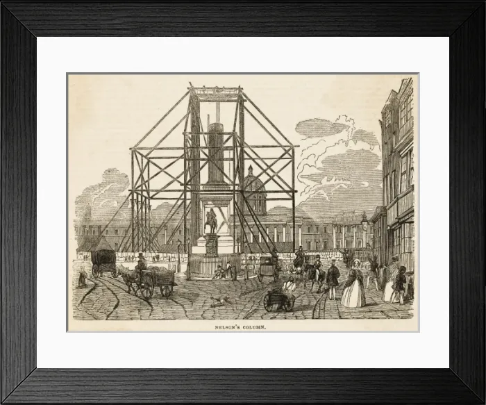 Framed Print : Nelsons Column Goes Up Framed Print : Nelsons Column Goes Up