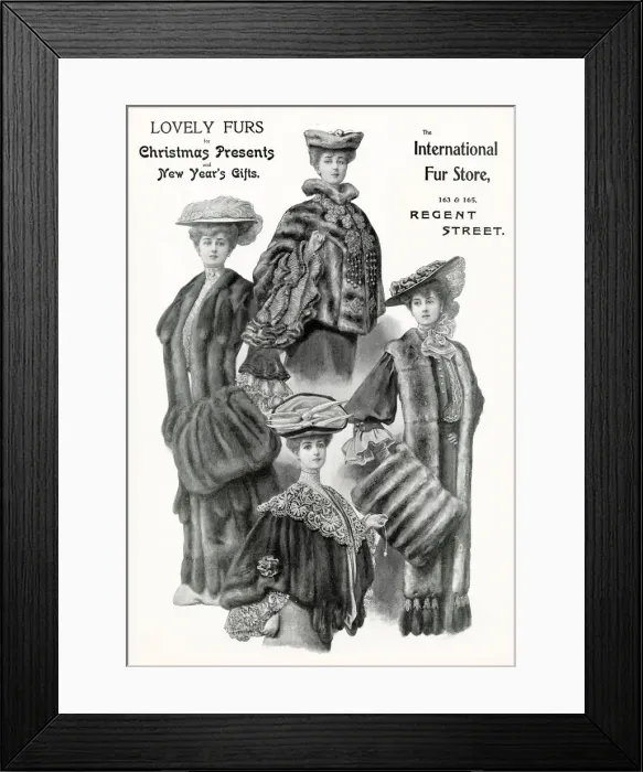 Framed Print : Advert for International Fur Store 1903 Framed Print : Advert for International Fur Store 1903