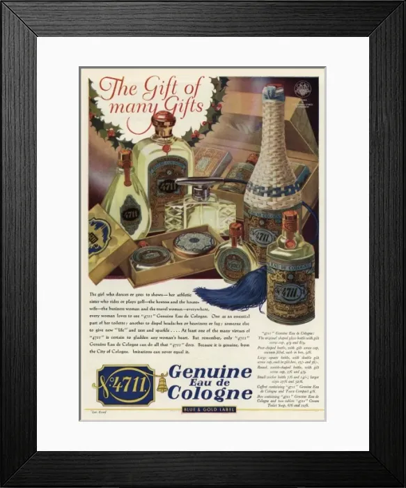 Framed Print : Advert for Christmas gift 4711 Eau de Cologne