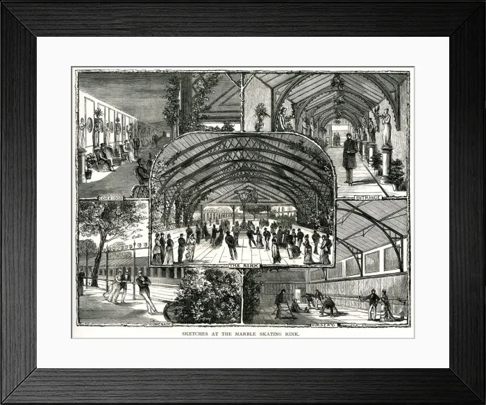 Framed Print : The Marble Skating Rink, Clapham 1876 Framed Print : The Marble Skating Rink, Clapham 1876