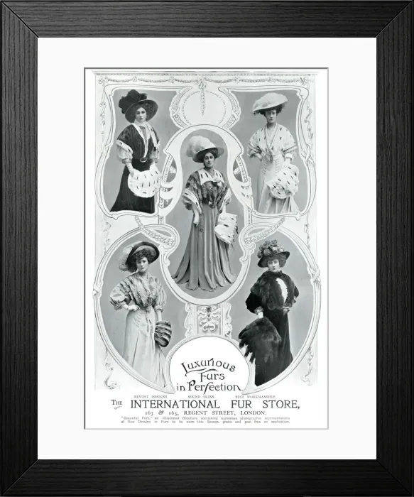 Framed Print : Advert for International Fur Store 1907 Framed Print : Advert for International Fur Store 1907