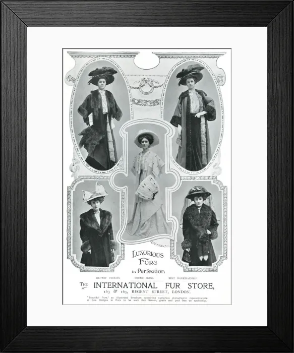 Framed Print : Advert for International Fur Store 1907 Framed Print : Advert for International Fur Store 1907