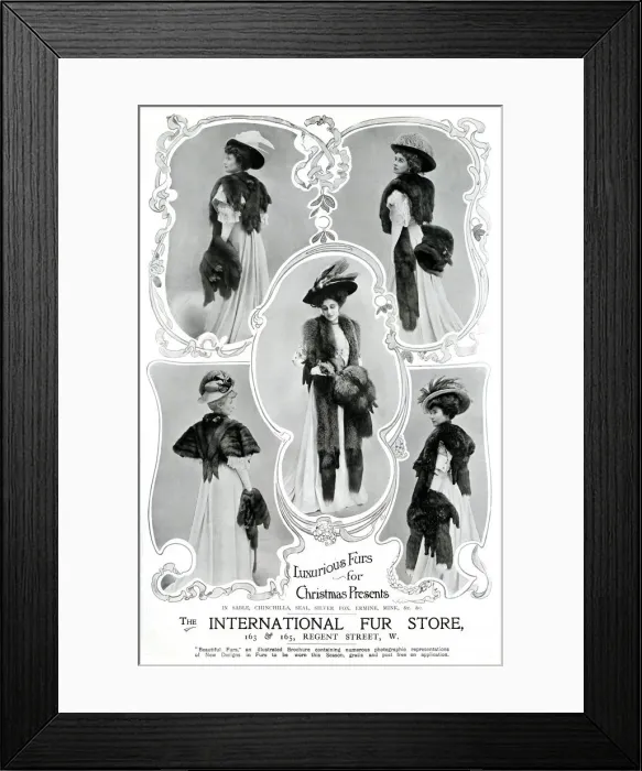 Framed Print : Advert for International Fur Store 1907 Framed Print : Advert for International Fur Store 1907