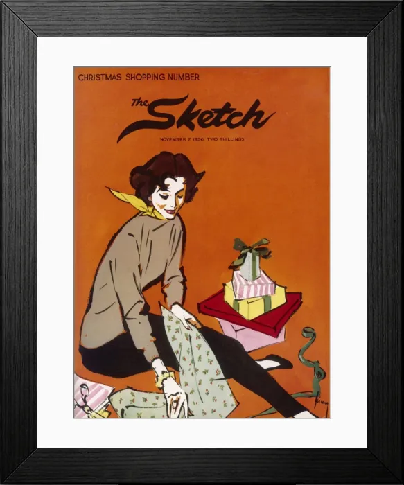 Framed Print : The Sketch Xmas Shopping Framed Print : The Sketch Xmas Shopping