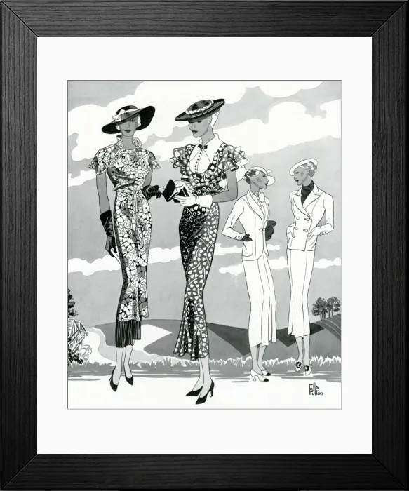 Framed Print : Fashion for spring 1934