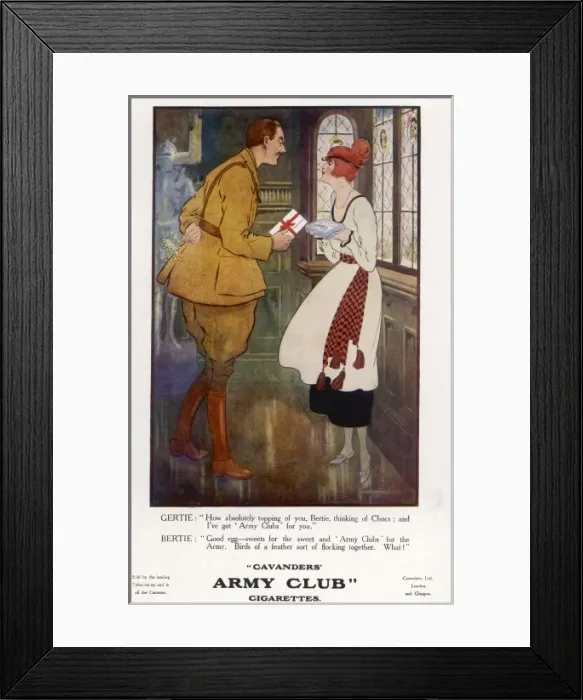 Framed Print : Army Club Cigarettes Framed Print : Army Club Cigarettes