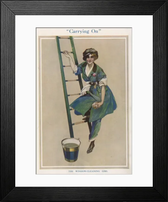 Framed Print : The Window Cleaning Girl Framed Print : The Window Cleaning Girl