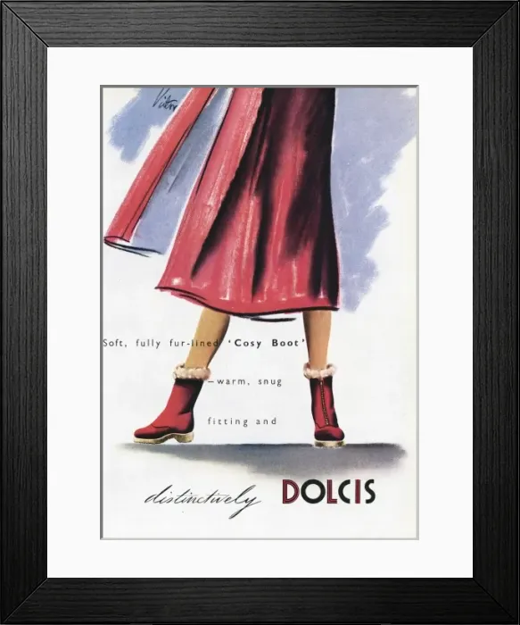 Framed Print : Advert for Dolcis winter boots Framed Print : Advert for Dolcis winter boots