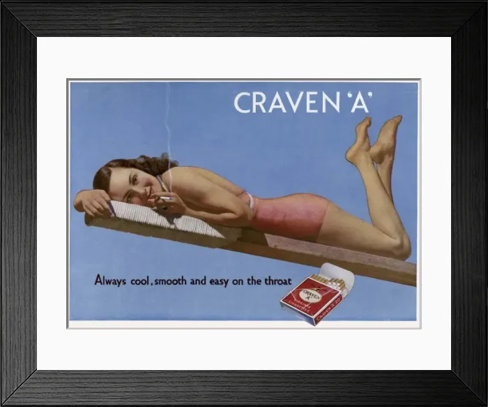 Framed Print : Advert for Craven Cigarettes Framed Print : Advert for Craven Cigarettes