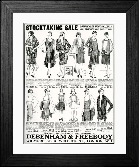 Framed Print : Advert for Debenham & Freebody clothing sale 1929 Advert for Debenham & Freebody Framed Print : Advert for Debenham & Freebody clothing sale 1929 Advert for Debenham & Freebody