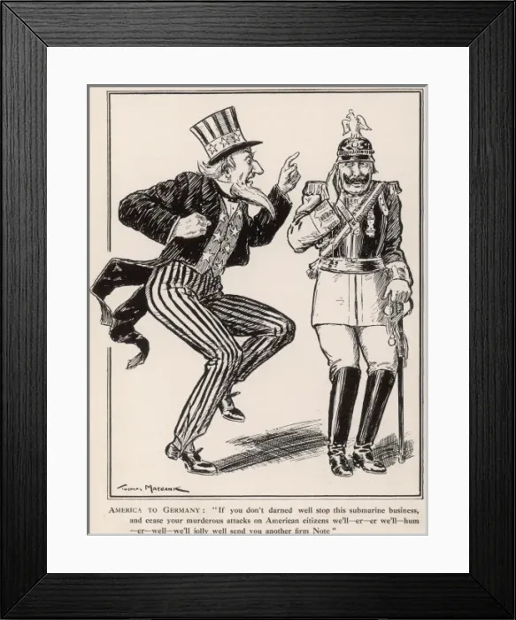 Framed Print : Uncle Sam and the Kaiser 1915 Framed Print : Uncle Sam and the Kaiser 1915