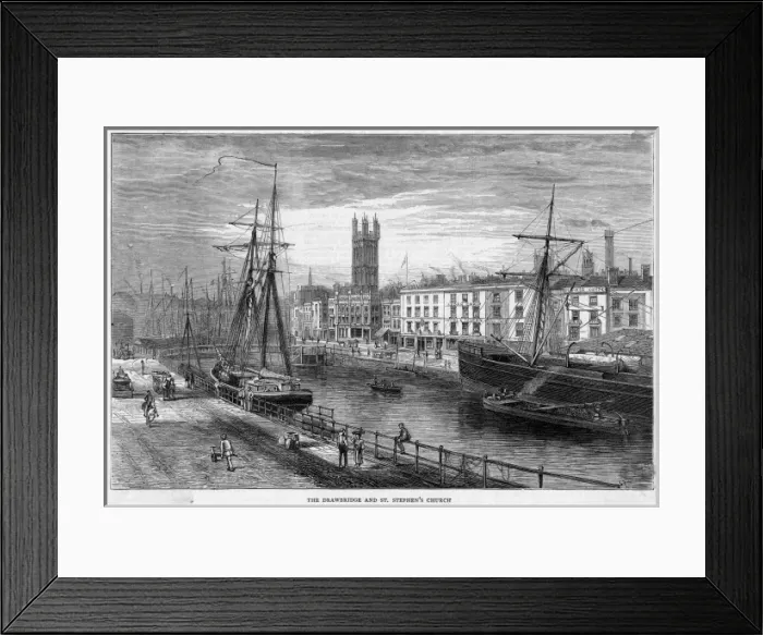 Framed Print : Bristol Drawbridge