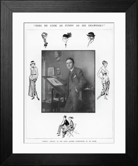 Framed Print : Lewis Baumer at Work