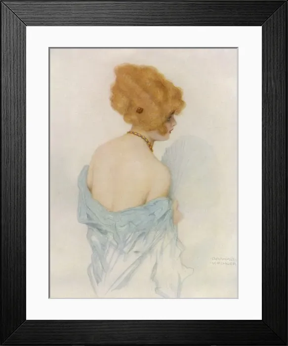 Framed Print : BEBE. Pin up art of a woman with a fan Framed Print : BEBE. Pin up art of a woman with a fan