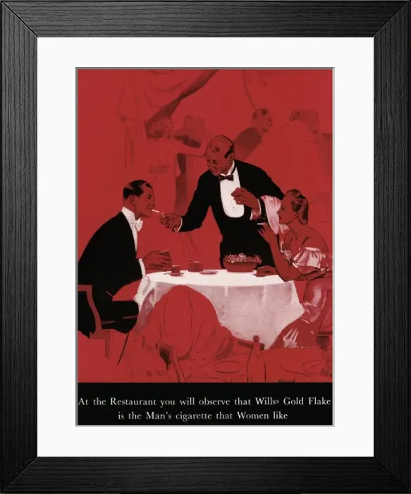 Framed Print : Advert for Wills Gold Flake cigarettes 1938