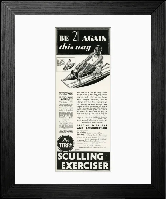 Framed Print : Advert for Terrys exerciser for men 1933 Framed Print : Advert for Terrys exerciser for men 1933