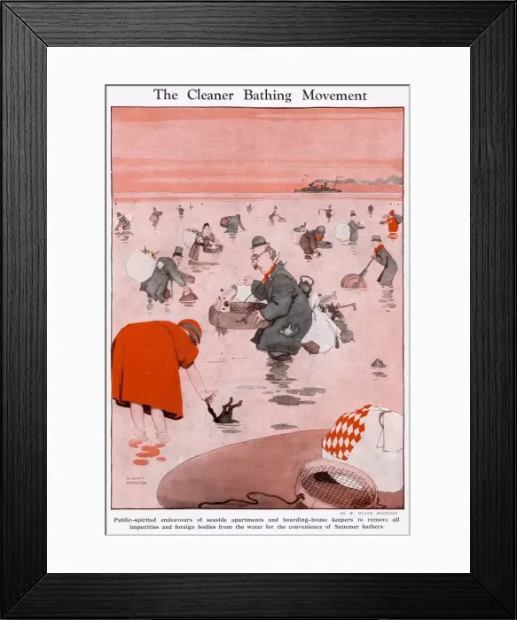 Framed Print : The Cleaner Bathing Movement by W. Heath Robinson Framed Print : The Cleaner Bathing Movement by W. Heath Robinson