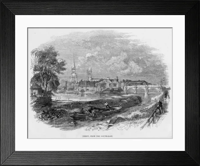 Framed Print : DERBY. General view from the south- east Framed Print : DERBY. General view from the south- east