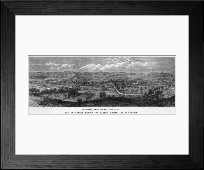 Framed Print : DUNSTABLE. Dunstable, Bedfordshire, viewed from the Chiltern Hills Framed Print : DUNSTABLE. Dunstable, Bedfordshire, viewed from the Chiltern Hills