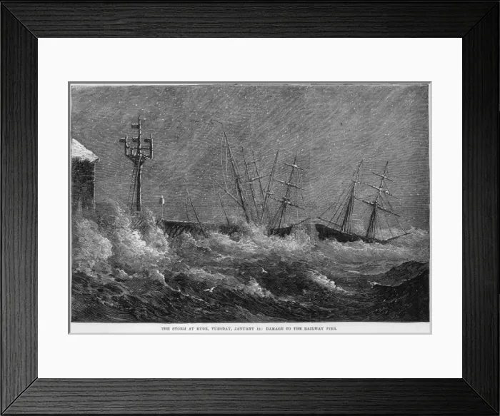 Framed Print : Snowstorm at Ryde 1881 Framed Print : Snowstorm at Ryde 1881