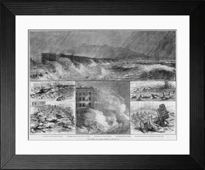 Framed Print : Storm at Dover 1881 Framed Print : Storm at Dover 1881