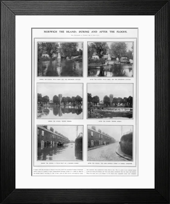 Framed Print : Norwich Flooded 1912 Framed Print : Norwich Flooded 1912
