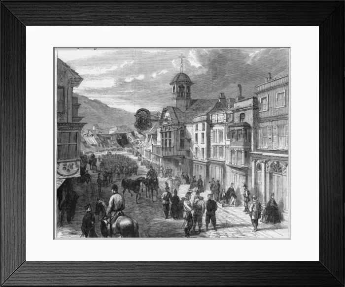 Framed Print : GUILDFORD. The High Street of Guildford, Surrey, during the Volunteer Review Framed Print : GUILDFORD. The High Street of Guildford, Surrey, during the Volunteer Review