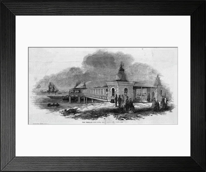 Framed Print : GRAVESEND. The terrace new pier at Gravesend, Kent Framed Print : GRAVESEND. The terrace new pier at Gravesend, Kent
