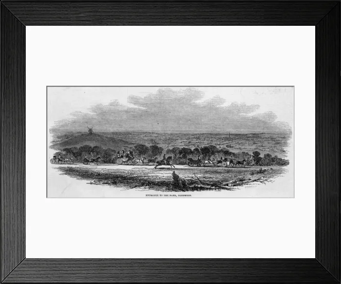 Framed Print : GOODWOOD. The entrance to the Park at Goodwood, West Sussex
