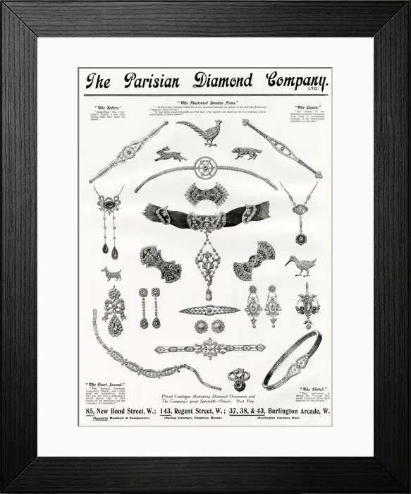 Framed Print : Advert for Parisian Diamond Company 1912 Framed Print : Advert for Parisian Diamond Company 1912