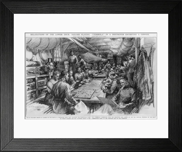 Framed Print : WW2 Destroyer crew relaxing Framed Print : WW2 Destroyer crew relaxing