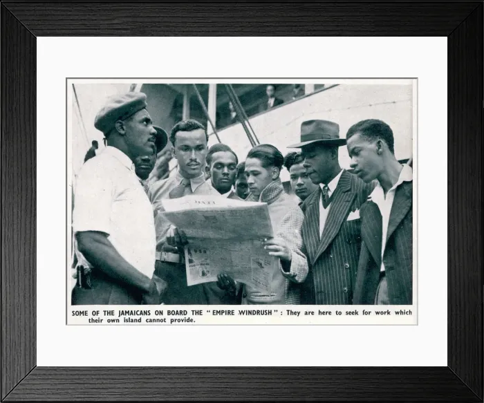 Framed Print : Jamaicans on board the Empire Windrush Framed Print : Jamaicans on board the Empire Windrush