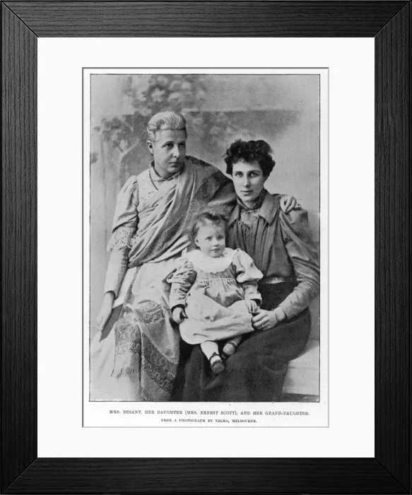 Framed Print : Annie Besant with her daughter and granddaughter