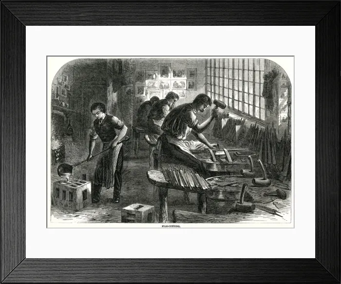 Framed Print : Sheffield Steel manufactures 1866 Framed Print : Sheffield Steel manufactures 1866