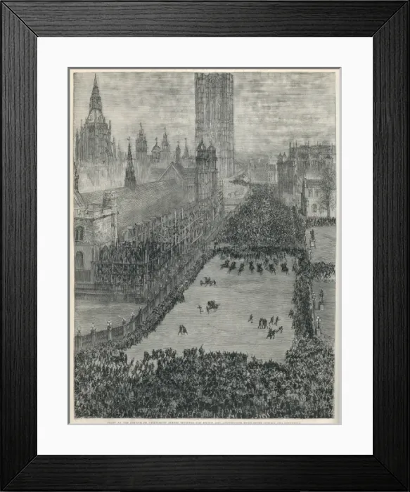 Framed Print : Bloody Sunday Riot - Parliament Street 1887 Framed Print : Bloody Sunday Riot - Parliament Street 1887
