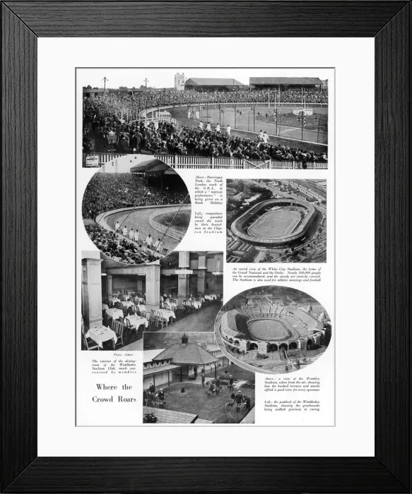 Framed Print : Greyhound Stadiums in London Framed Print : Greyhound Stadiums in London