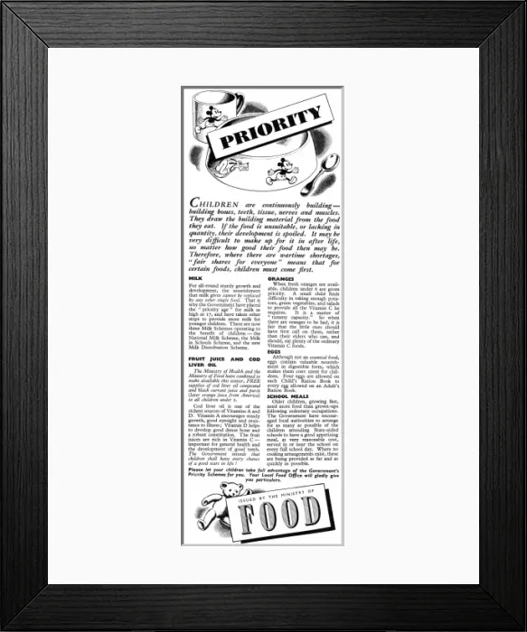 Framed Print : Advert for the Ministry of Food 1942 Framed Print : Advert for the Ministry of Food 1942
