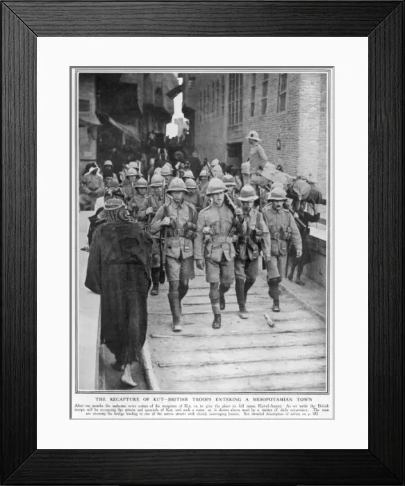 Framed Print : The Recapture of Kut-el-Amara, 1917 - British Troops enterin
