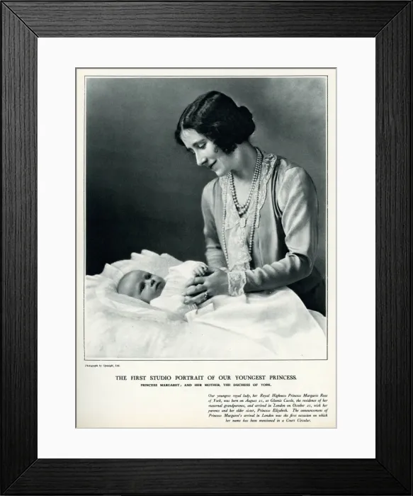 Framed Print : Princess Margaret and her Mother The Duchess of York 1930 Framed Print : Princess Margaret and her Mother The Duchess of York 1930
