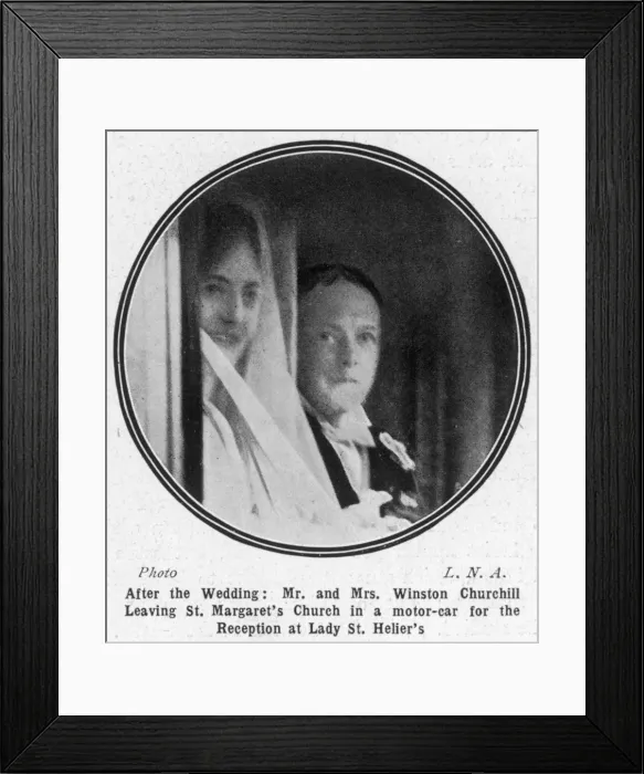 Framed Print : Mr and Mrs Winston Churchill following their wedding Framed Print : Mr and Mrs Winston Churchill following their wedding