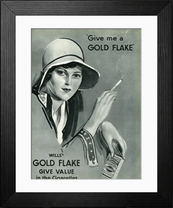 Framed Print : Advert for Gold Flake Cigarettes Framed Print : Advert for Gold Flake Cigarettes