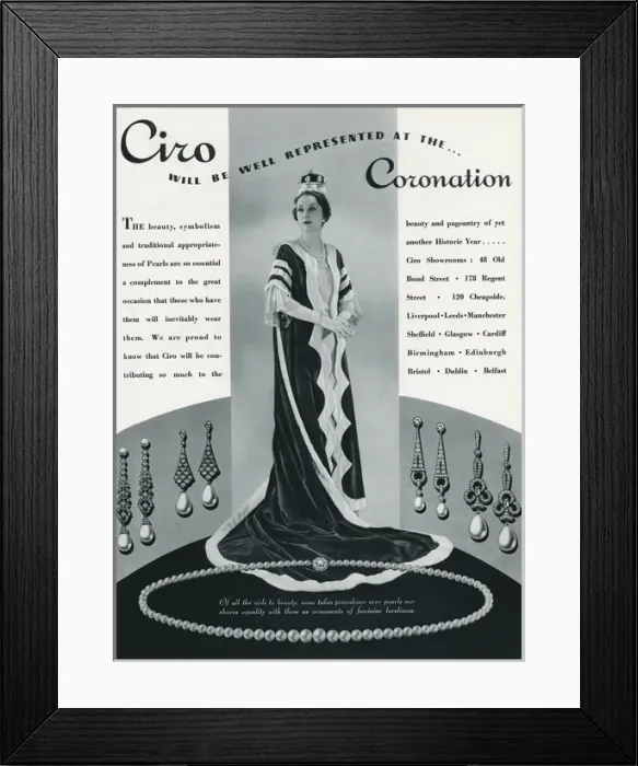 Framed Print : Advert for Ciro jewellery, for coronation 1937 Framed Print : Advert for Ciro jewellery, for coronation 1937
