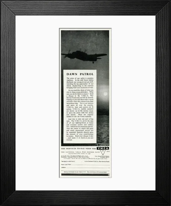 Framed Print : Advert for money for the Y. M. C. A 1942 Framed Print : Advert for money for the Y. M. C. A 1942