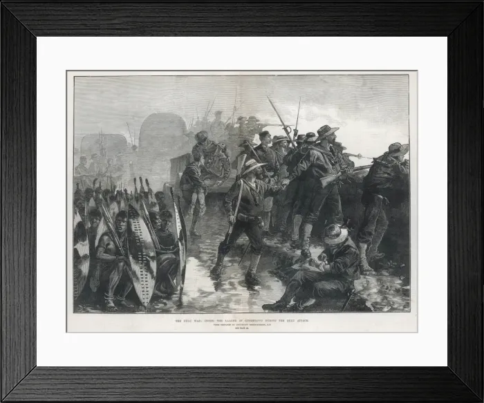 Framed Print : The Zulu War Inside the Laager at Ginghilovo Framed Print : The Zulu War Inside the Laager at Ginghilovo