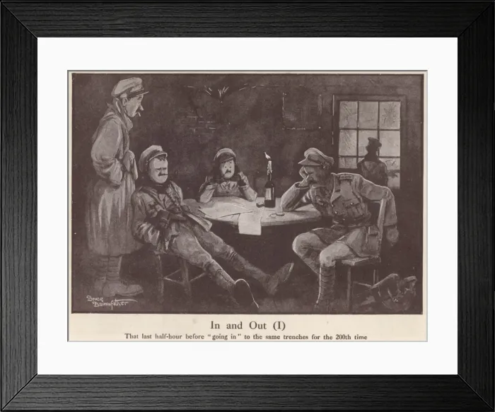 Framed Print : In and Out (I), Bairnsfather Framed Print : In and Out (I), Bairnsfather