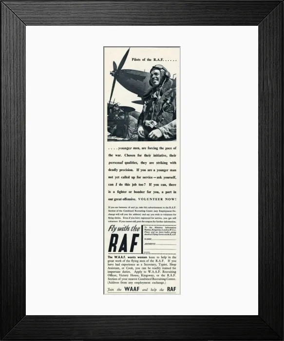 Framed Print : Advert for the recruitment of men for the RAF 1941
