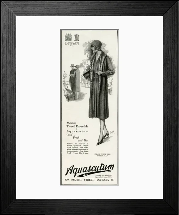 Framed Print : Advert for Aquascutum womens coats 1930 Framed Print : Advert for Aquascutum womens coats 1930