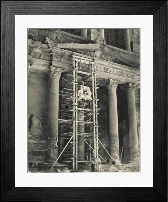 Framed Print : Petra repairs 1962, Jordan Framed Print : Petra repairs 1962, Jordan
